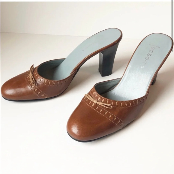 BCBGMaxAzria Brown Leather Mules - Picture 2 of 7